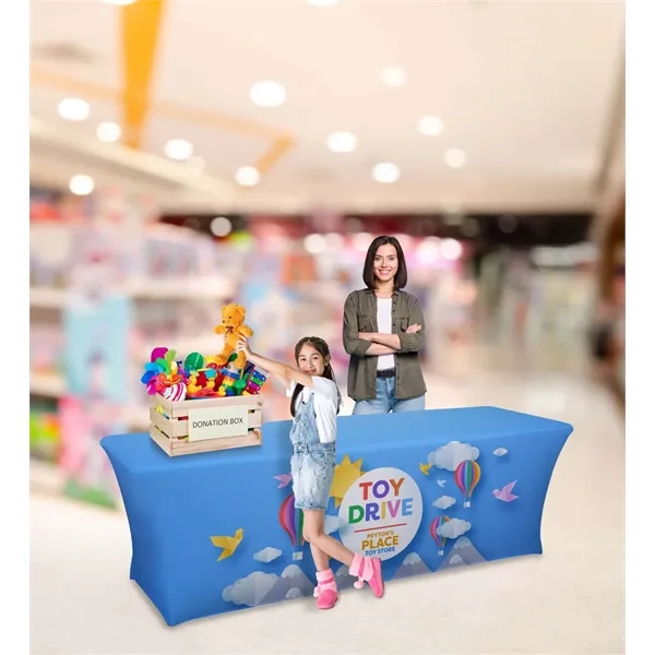 8' table throw made of two-way stretch fabric with 4 sides... from ASI 87188 Showdown Displays
