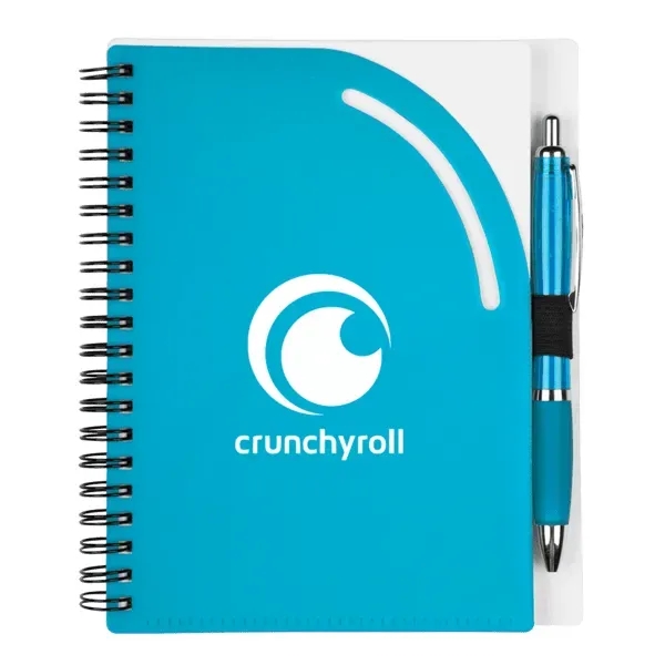 Curvy top journal set with 70 lined pages, die-cut contrasting front... from ASI 88060 Snugz/USA Inc / Sweda®