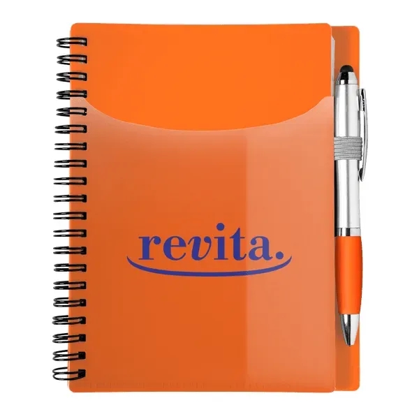 Spiral-bound notebook with 70 lined pages, a translucent cover with matching... from ASI 88060 Snugz/USA Inc / Sweda®