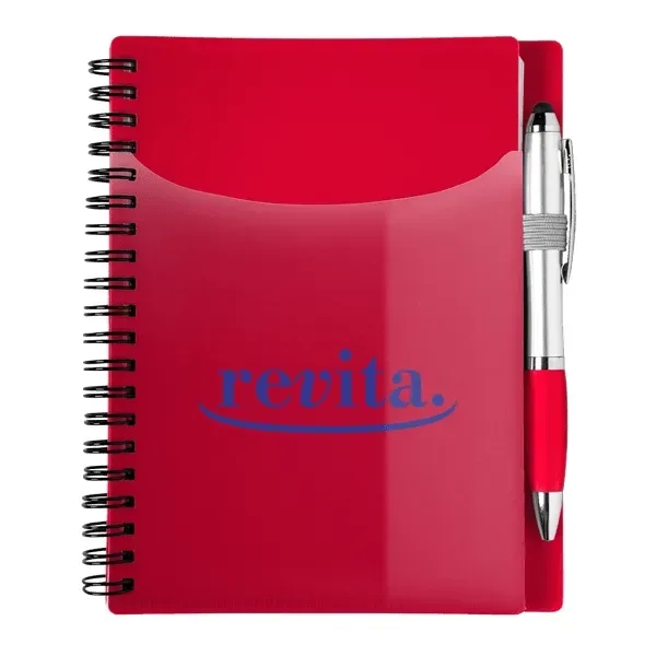Spiral-bound notebook with 70 lined pages, a translucent cover with matching... from ASI 88060 Snugz/USA Inc / Sweda®