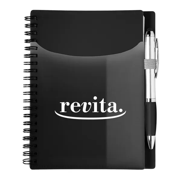 Spiral-bound notebook with 70 lined pages, a translucent cover with matching... from ASI 88060 Snugz/USA Inc / Sweda®