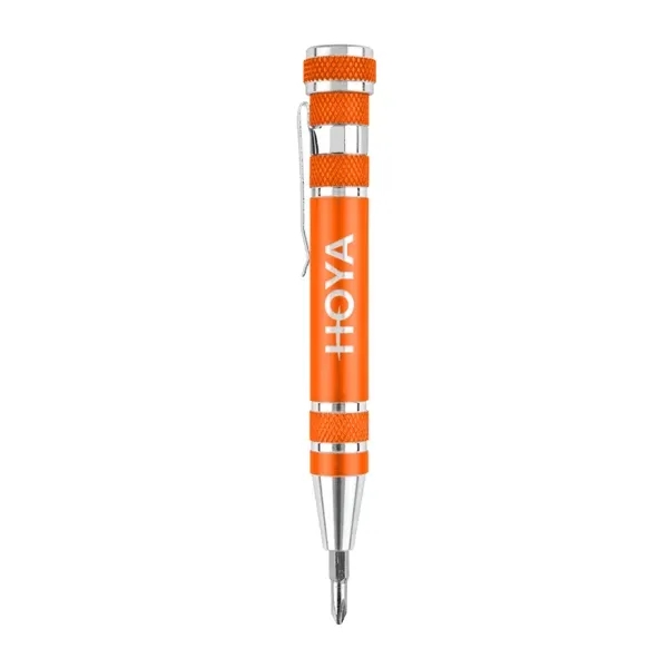 Aluminum pen-shaped tool kit with screw top body, can fit in... from ASI 88060 Snugz/USA Inc / Sweda®