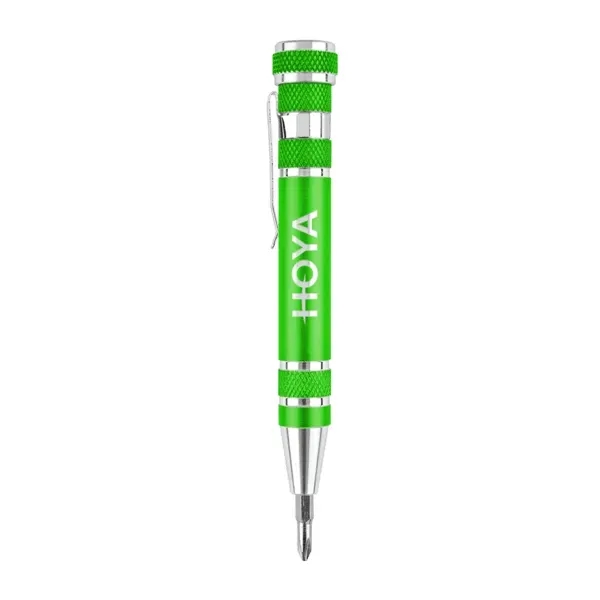 Aluminum pen-shaped tool kit with screw top body, can fit in... from ASI 88060 Snugz/USA Inc / Sweda®