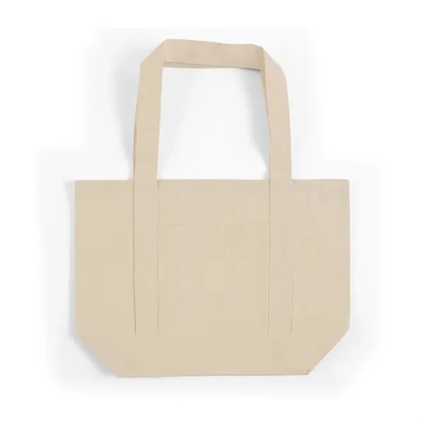 Eco-friendly canvas shopping tote with a large front pocket and over-the-shoulder... from ASI 67557 LimeLight Ent / Limelight USA