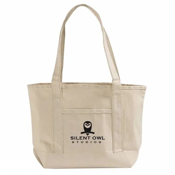 12oz cotton canvas tote with contrast trim, long handles, and interior... from ASI 67557 LimeLight Ent / Limelight USA