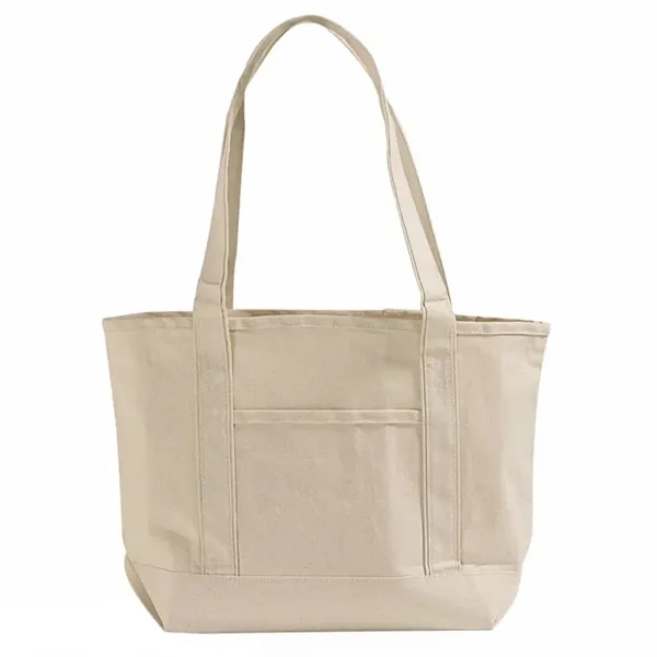 12oz cotton canvas tote with contrast trim, long handles, and interior... from ASI 67557 LimeLight Ent / Limelight USA