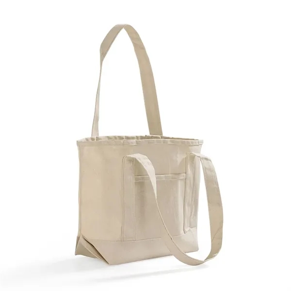12oz cotton canvas tote with contrast trim, long handles, and interior... from ASI 67557 LimeLight Ent / Limelight USA