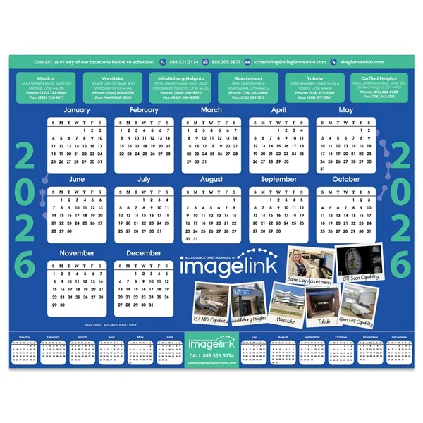 8 1/2" x 11" repositionable vinyl yearly calendar decal.... from ASI 44830 The Chest