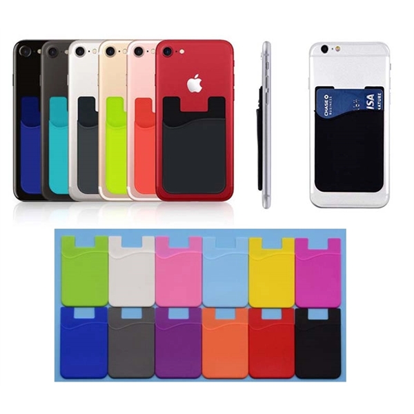 Silicone phone wallet that has adhesive to stick to the back... from ASI 37218 Athena Promo (tm)