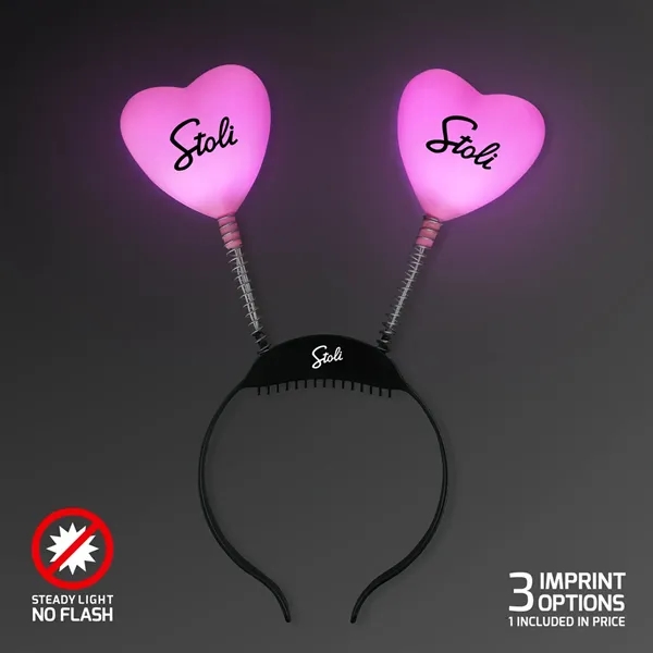 Blank or Imprinted. Headband with pink LED heart boppers.... from ASI 34194 ALightPromos / Alight Promotional Products