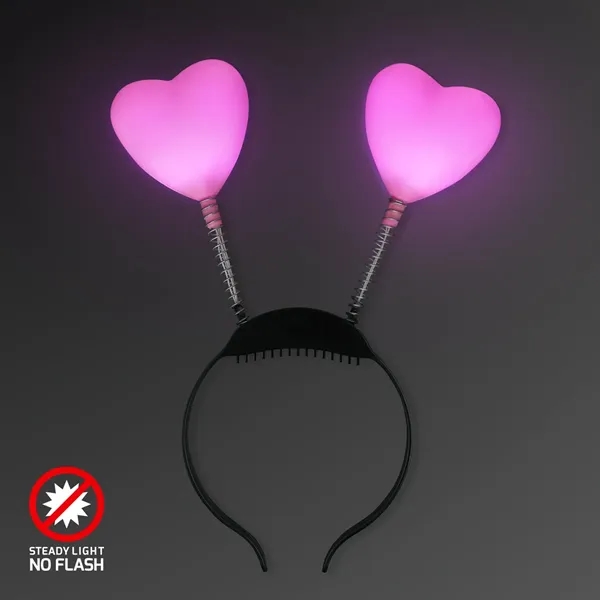 Blank or Imprinted. Headband with pink LED heart boppers.... from ASI 34194 ALightPromos / Alight Promotional Products