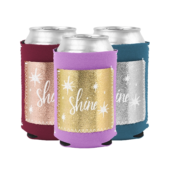 Neoprene beverage holder with metallic neoprene pocket and customizable colored stitching.... from ASI 74710 Numo / NUMO Kolder