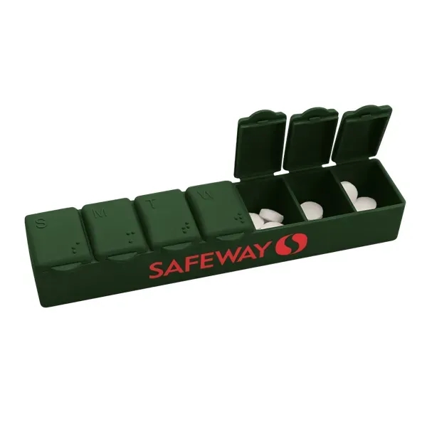 7-day pillbox with clearly marked compartments.... from ASI 88060 Snugz/USA Inc