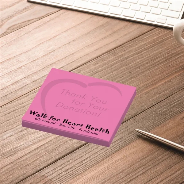 3" x 3" custom printed notepad with 50 self-adhesive sheets.... from ASI 91240 3M/Promotional Markets Dept