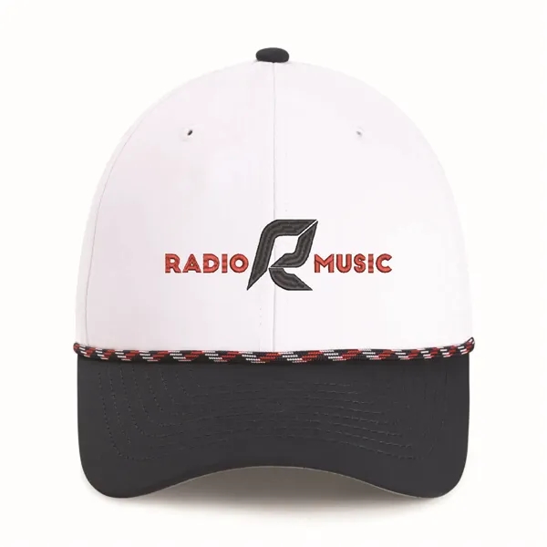 Imperial 7054T 6-Panel Wingman Two-Tone Performance Rope Cap with leatherette patch... from ASI 74601 Calico