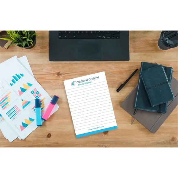 6" x 8" custom printed notepad with 25 self-adhesive sheets.... from ASI 91240 3M/Promotional Markets Dept