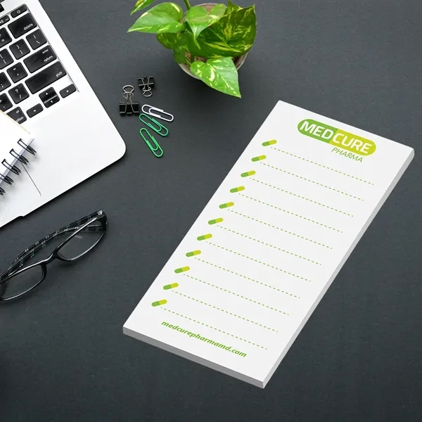 2 3/4" x 6" custom printed notepad with 25 self-adhesive sheets.... from ASI 91240 3M/Promotional Markets Dept