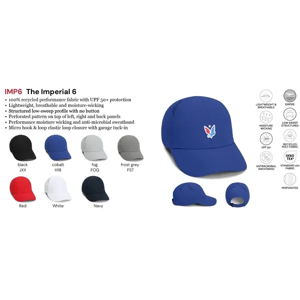 Imperial IMP6 6-Panel The Imperial Performance Cap with leatherette patch or... from ASI 74601 Calico