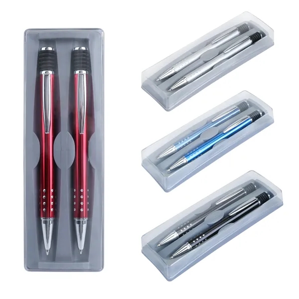 Pen & Pencil Set features metal retractable ballpoint pen and mechanical... from ASI 46755 Cosmo Promos