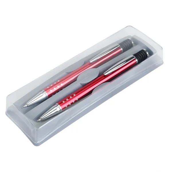 Pen & Pencil Set features metal retractable ballpoint pen and mechanical... from ASI 46755 Cosmo Promos