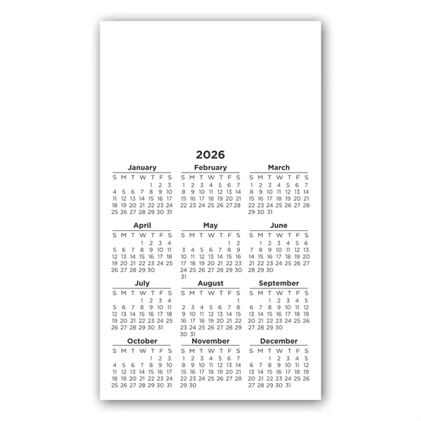 3 1/2" x 6" magnetic calendar with square corners.... from ASI 68507 The Magnet Group / Magnet LLC™