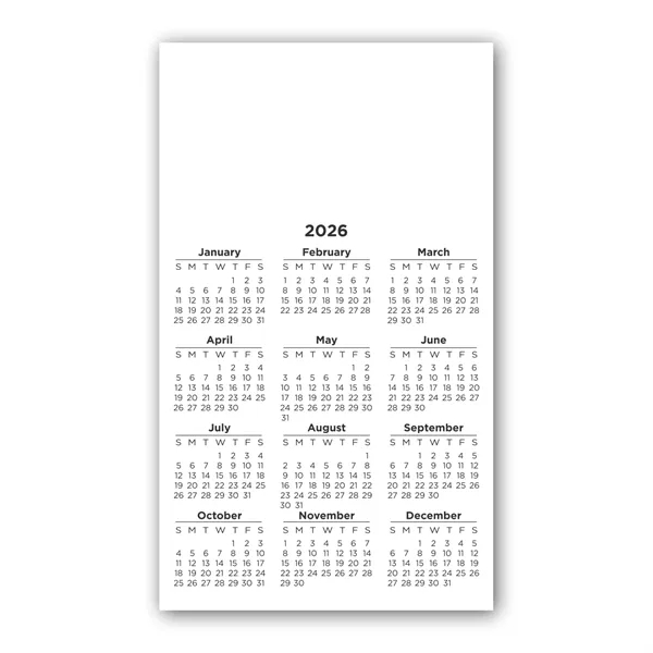 2 29/32" x 4 15/16" calendar magnet with square corners.... from ASI 68507 The Magnet Group / Magnet LLC™