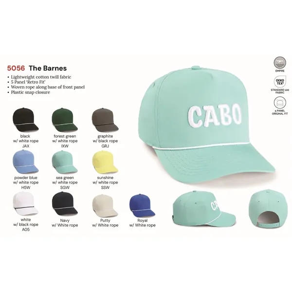 Imperial 5056 5-Panel The Barnes Cotton Rope Cap with leatherette patch... from ASI 74601 Calico