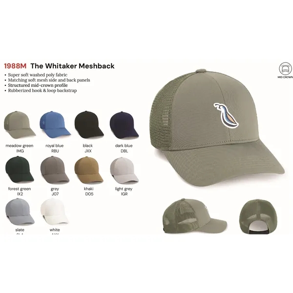 Imperial 1988 6-Panel The Whitaker Mesh Back Poly Cap with leatherette... from ASI 74601 Calico