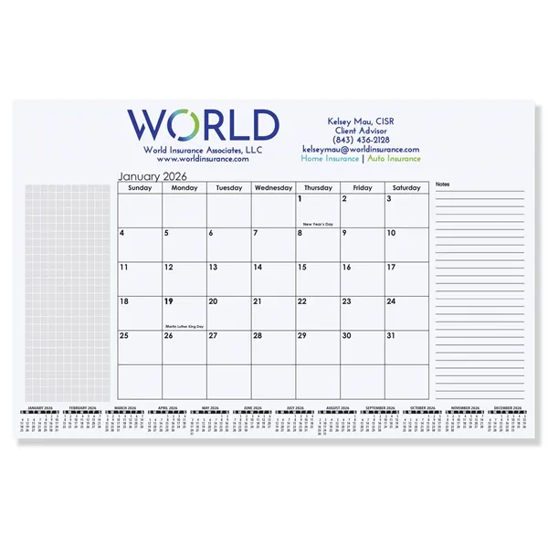 Small calendar desk pad measures 16 3/4" x 10 7/8". Fits... from ASI 50873 Drum-Line / Drum-line Inc