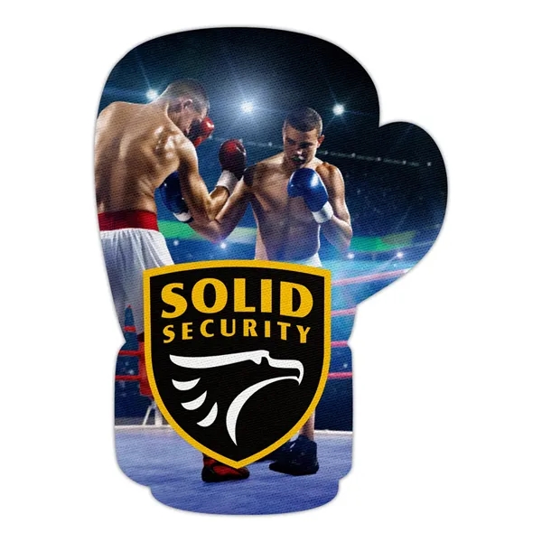 Boxing glove shaped single coaster made from 1.5mm poly rubber fabric.... from ASI 93987 Martini-Vispak Inc.
