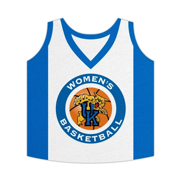 Basketball jersey shaped single coaster made from 1.5mm poly rubber fabric.... from ASI 93987 Martini-Vispak Inc.