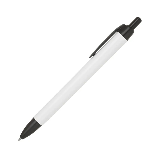 White plunger action ballpoint pen with accented clip and tip.... from ASI 68190 Lungsal / Lungsal