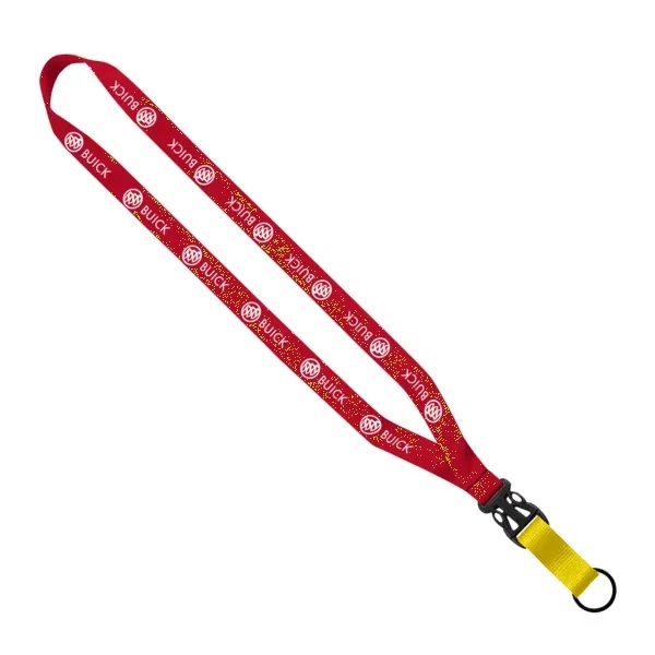 3/4" x 16" multi-color polyester lanyard with slide-buckle release and split-ring.... from ASI 88060 Snugz/USA Inc / SnugZ USA®