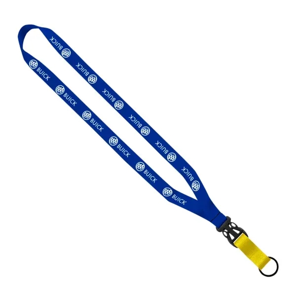 3/4" x 16" multi-color polyester lanyard with slide-buckle release and split-ring.... from ASI 88060 Snugz/USA Inc / SnugZ USA®