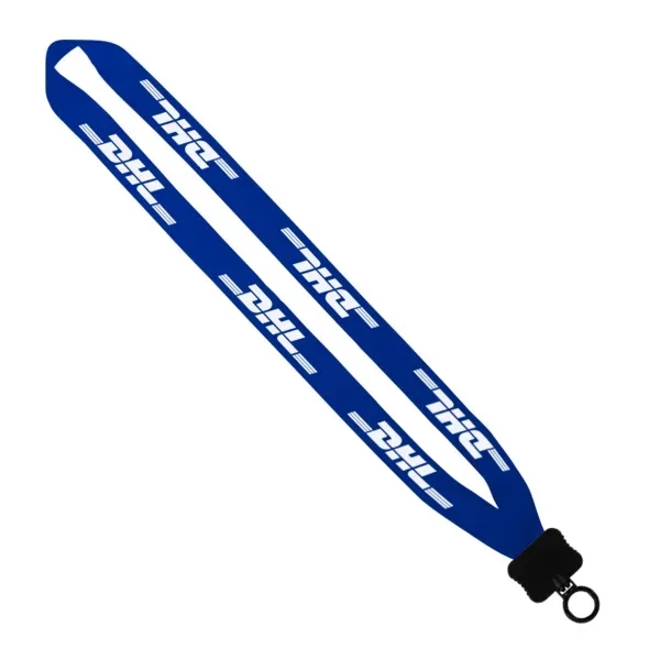 3/4" x 16" polyester lanyard with a plastic clamshell and O-ring... from ASI 88060 Snugz/USA Inc / SnugZ USA®