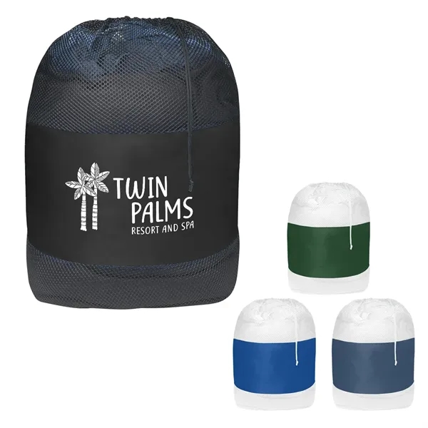 Laundry bag made of 210 Denier Polyester with soft nylon mesh... from ASI 61125 Hit Promotional Products / Hit®