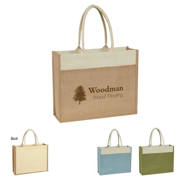 Jute Tote with Front Pocket.  Made from 100% Pure Natural... from ASI 61125 Hit Promotional Products / Hit®