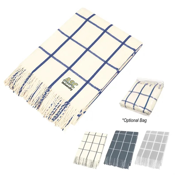 72" x 54" fringed throw blanket made of 100% acrylic available... from ASI 61125 Hit Promotional Products / Hit®