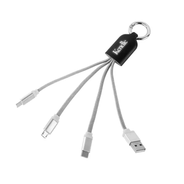 4-in-1 charging cable featuring a USB, micro-USB, Type-C, and 2-in-1 lightning... from ASI 88060 Snugz/USA Inc / Sweda®
