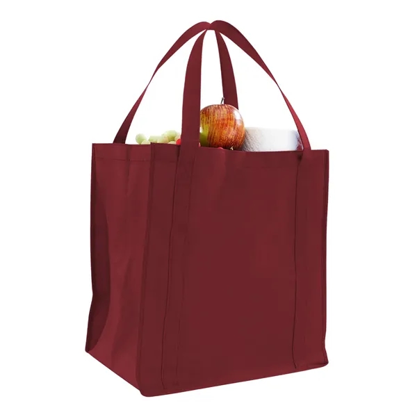 Polypropylene gusset grocery tote bag plus 1 color silkscreen imprint on... from ASI 37218 Athena Promo (tm)