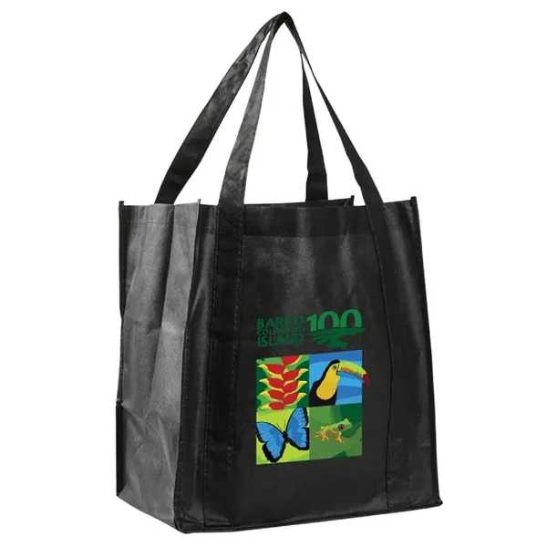 Polypropylene gusset grocery tote bag plus 1 color silkscreen imprint on... from ASI 37218 Athena Promo (tm)