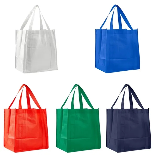 Polypropylene gusset grocery tote bag plus 1 color silkscreen imprint on... from ASI 37218 Athena Promo (tm)
