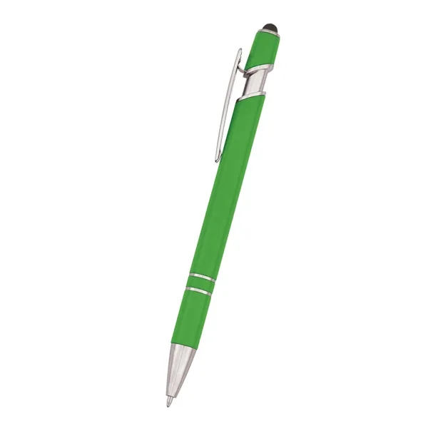 Roslin pen measuring 5 1/2" with a plunger-action mechanism and stylus... from ASI 61125 Hit Promotional Products / Hit®