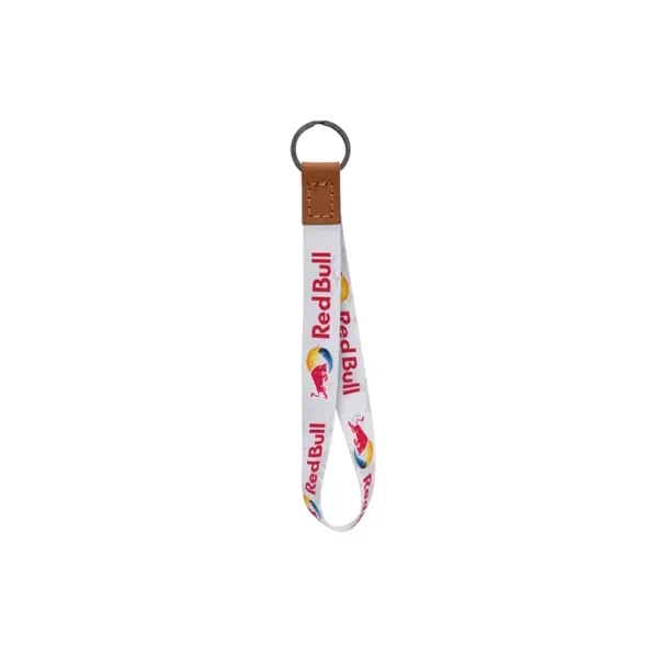 8.5" x .75" polyester, metal and leather strap loop style keychain... from ASI 88060 Snugz/USA Inc