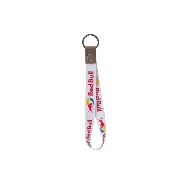 8.5" x .75" polyester, metal and leather strap loop style keychain... from ASI 88060 Snugz/USA Inc