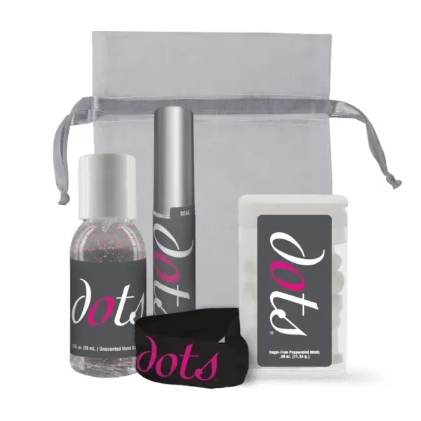 Women's gift set including Sanitizer, Lip Gloss, Hair-Tie, and Peppermints in... from ASI 88060 Snugz/USA Inc / SnugZ USA®