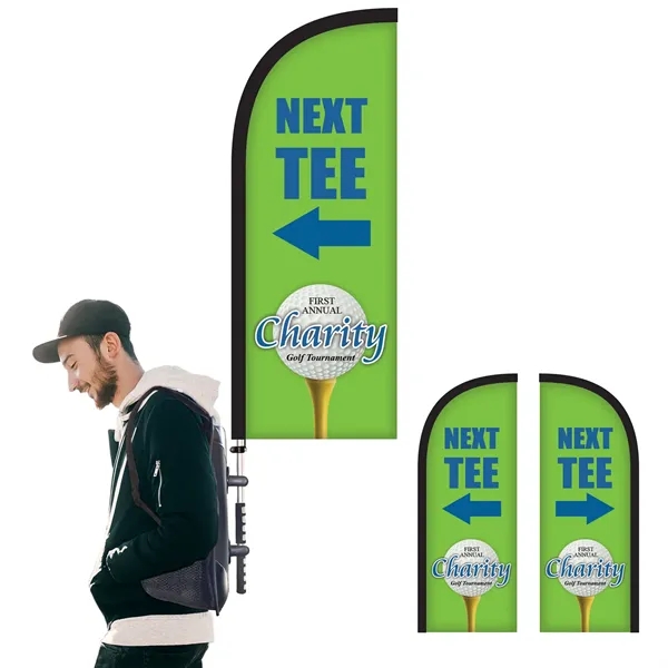 Basic double sided polyester half drop style backpack flag kit... from ASI 80228 Quinn