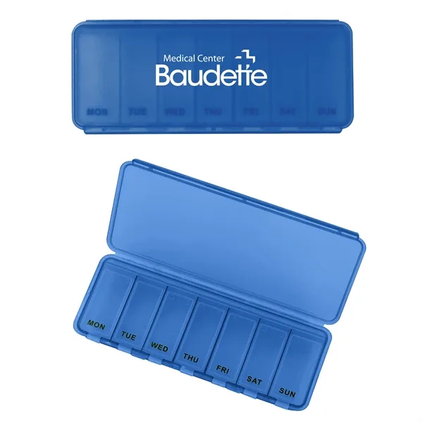 7 day plastic pill container with scoop design and lids marked... from ASI 61125 Hit Promotional Products / Hit®