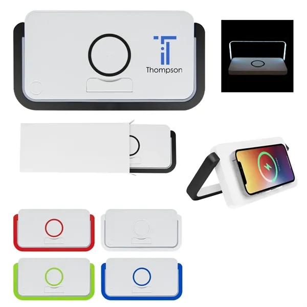 Desktop LED reading lamp and 10W wireless charger and adjustable phone... from ASI 61125 Hit Promotional Products / Hit®