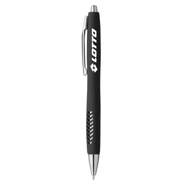 Plunger-action pen with a matte finish, triangular ergonomic barrel, metal clip,... from ASI 88060 Snugz/USA Inc / Sweda®